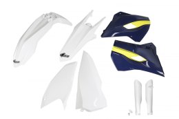 UFO KOMPLET PLASTIKÓW (FULL KIT) Z OSŁONAMI TELESKOPÓW (AMORTYZATORÓW) HUSQVARNA TE/FE 125/250/300/350/450 '15-'16 KOLOR OEM '15