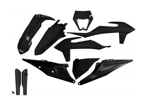 UFO KOMPLET PLASTIKÓW (FULL KIT) Z OSŁONAMI TELESKOPÓW (AMORTYZATORÓW) KTM EXC 125 '20-'21, EXC 250 / 300 TPI '20-'23, EXC-F 250