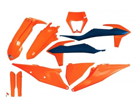 UFO KOMPLET PLASTIKÓW (FULL KIT) Z OSŁONAMI TELESKOPÓW (AMORTYZATORÓW) KTM EXC 125 '20-'21, EXC 250 / 300 TPI '20-'23, EXC-F 250