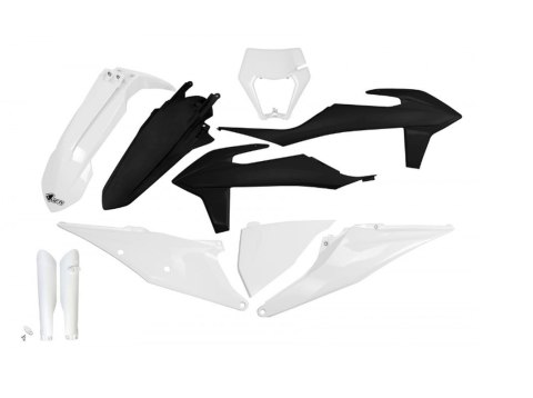UFO KOMPLET PLASTIKÓW (FULL KIT) Z OSŁONAMI TELESKOPÓW (AMORTYZATORÓW) KTM EXC 125 '20-'21, EXC 250 / 300 TPI '20-'23, EXC-F 250