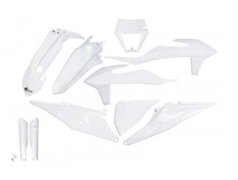 UFO KOMPLET PLASTIKÓW (FULL KIT) Z OSŁONAMI TELESKOPÓW (AMORTYZATORÓW) KTM EXC 125 '20-'21, EXC 250 / 300 TPI '20-'23, EXC-F 250