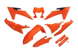 UFO KOMPLET PLASTIKÓW (FULL KIT) Z OSŁONAMI TELESKOPÓW (AMORTYZATORÓW) KTM EXC 150 / 250 / 300 TBI '24-'25, EXC-F 250 / 350 / 45