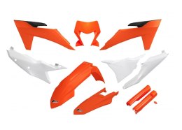 UFO KOMPLET PLASTIKÓW (FULL KIT) Z OSŁONAMI TELESKOPÓW (AMORTYZATORÓW) KTM EXC 150 / 250 / 300 TBI '24-'25, EXC-F 250 / 350 / 45