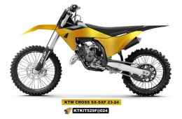 UFO KOMPLET PLASTIKÓW (FULL KIT) Z OSŁONAMI TELESKOPÓW (AMORTYZATORÓW) KTM SX 125 / 250 / 300 TBI '23-'24, SX-F 250 / 350 / 450 
