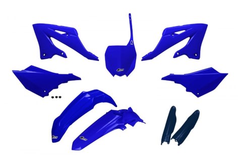 UFO KOMPLET PLASTIKÓW (FULL KIT) Z OSŁONAMI TELESKOPÓW (AMORTYZATORÓW) YAMAHA YZ 125 / 250 '22-'26 KOLOR OEM NIEBIESKI GRANATOWY