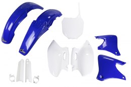 UFO KOMPLET PLASTIKÓW (FULL KIT) Z OSŁONAMI TELESKOPÓW (AMORTYZATORÓW) YAMAHA YZF 250 '01-'02 KOLOR OEM (BIAŁY/NIEBIESKI) (YA303