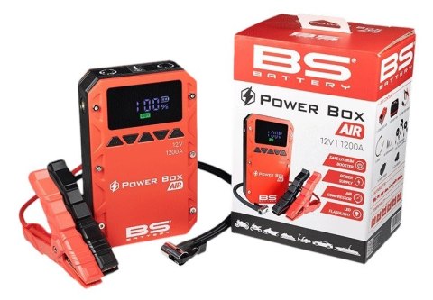 BS 2026/01 URZĄDENIE ROZRUCHOWE POWER BOX AIR PB02 (JUMP STARTER, POWERBANK, BOOSTER) 12000mAh (37Wh) Z LATARKĄ I POMPKĄ 10,3 BA
