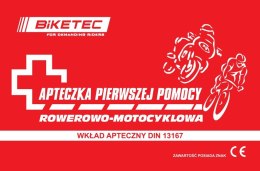 BIKETEC PRO APTECZKA MOTOCYKLOWO-ROWEROWA KOMPLETNA (DIN13167) KOLOR CZERWONY