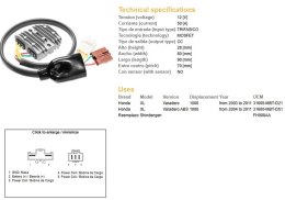 DZE REGULATOR NAPIĘCIA HONDA XL 1000V VARADERO '03-'11 (31600-MBT-D21) MOSFET (50A) (FH008AA)