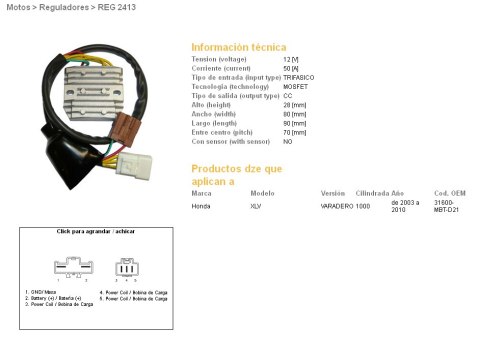 DZE REGULATOR NAPIĘCIA HONDA XL 1000V VARADERO '03-'11 (31600-MBT-D21) MOSFET (50A) (FH008AA)