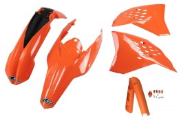 UFO KOMPLET PLASTIKÓW (FULL KIT) Z OSŁONAMI TELESKOPÓW (AMORTYZATORÓW) KTM EXC '09-'11 KOLOR POMARAŃCZOWY (KT511E127)
