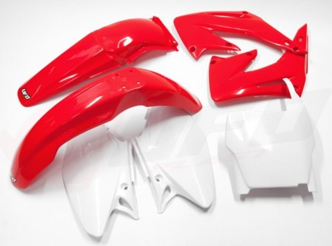 UFO KOMPLET PLASTIKÓW HONDA CR 125/250 '04-'07 KOLOR OEM (CZERWONY/BIAŁY) (HO103E999)