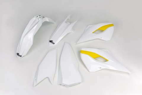 UFO KOMPLET PLASTIKÓW HUSQVARNA TE/FE 125/250/300/350/450 '15-'16 KOLOR OEM '15 (BIAŁY/ŻÓŁTY) (HU615E999)