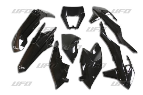 UFO KOMPLET PLASTIKÓW KTM EXC/EXC-F TPI '17-'19 Z OSŁONĄ LAMPY KOLOR CZARNY (KT523E001)